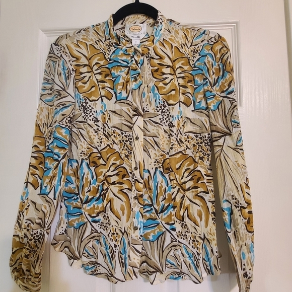 Talbots 100% silk blouse jewel buttons - Picture 1 of 6